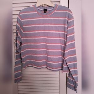 🔥Casual Crop  Striped Long Sleeve Shirt🔥